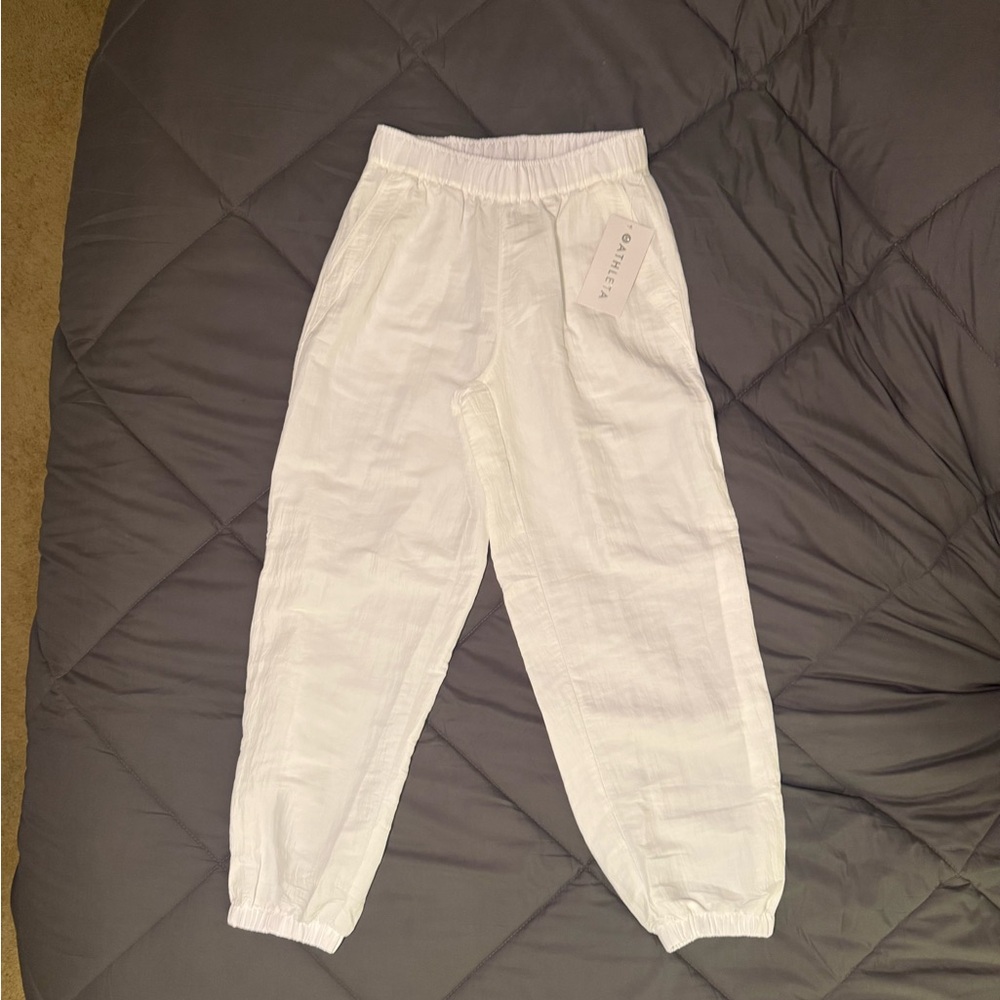 Athleta Pursuit Joggers White NWT